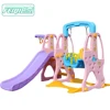 2018 Hot sale plastic children kids baby outdoor swing and slide set for sale