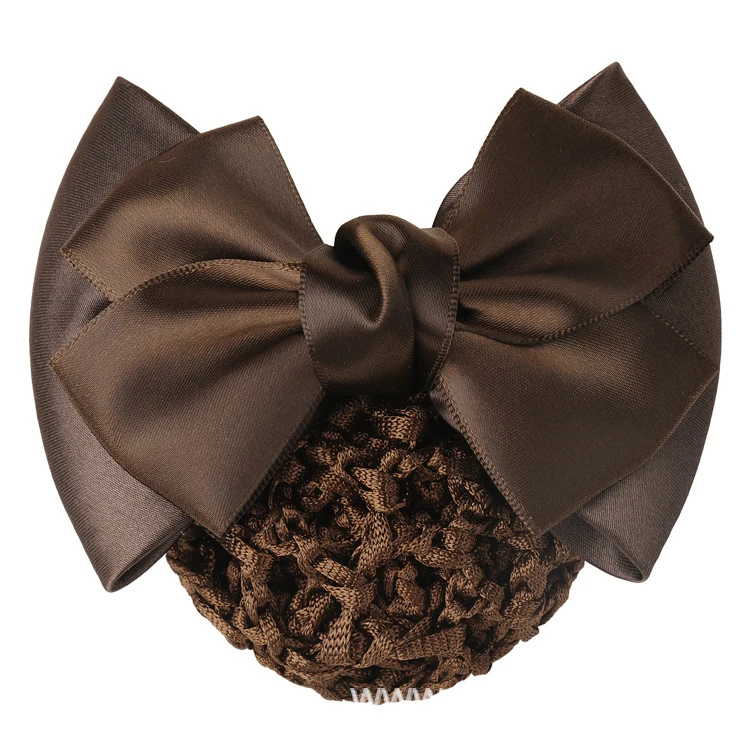 Fashion hair bow stretch fabric hair net for business women hair accessories