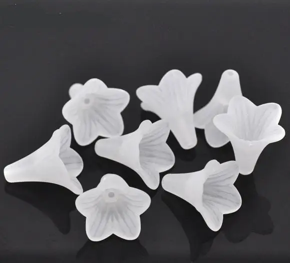 Cuentas De Plástico Acrílico Esmerilado Flor De Lirio Blanco Al Por Mayor -  Buy Bulk Acrylic Beads,White Acrylic Beads,Frosted Acrylic Plastic Beads  Product on 