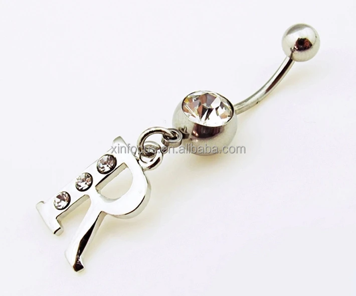 Wholesale Letter H Shaped Dangle Unique Navel Belly Button