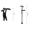 Self Standing Two Handles Adjustable Crutcher Folding Walking Stick Walking Cane With LED Light