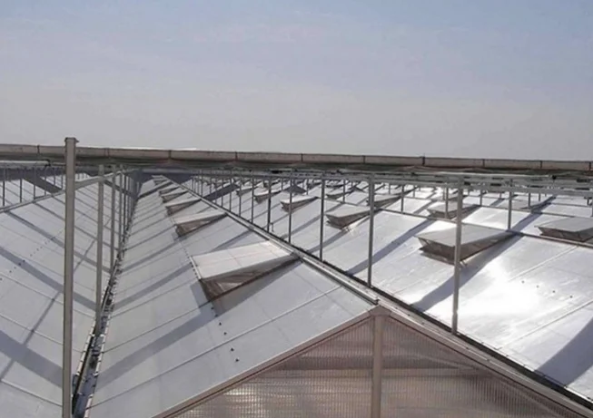 天窗 单向交错打开天窗   米 ×   米 温室使用侧窗通风系统