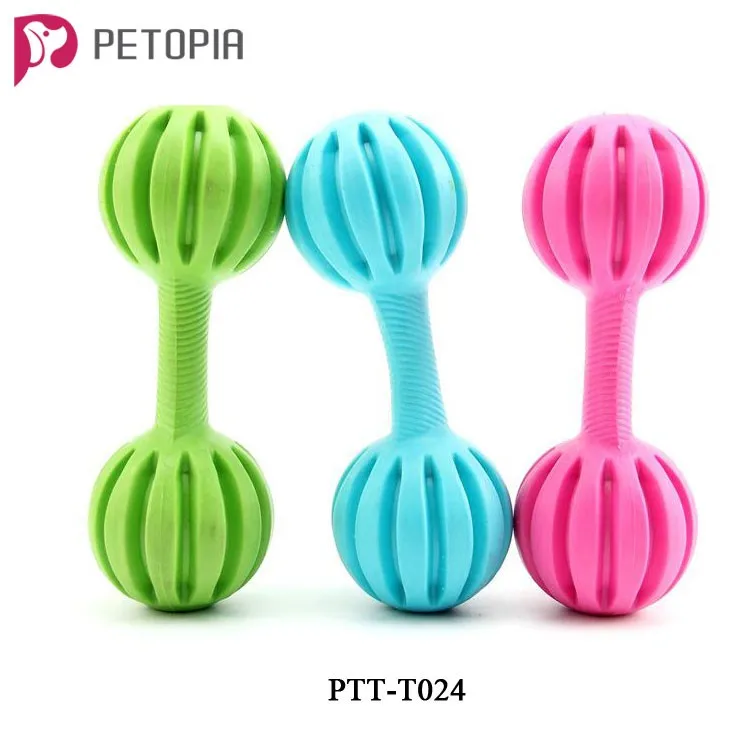 Wholesale Rubber Tpr Barbell Shape Colorful Pet Dog Chew Toy With Small