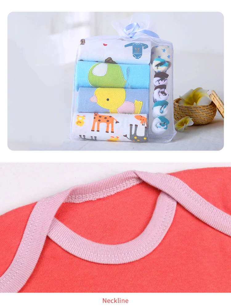 newborn baby long sleeve clothes romper infantil cotton bodysuit with 3 pair socks