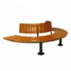 Round tree curved wooden benches for schools