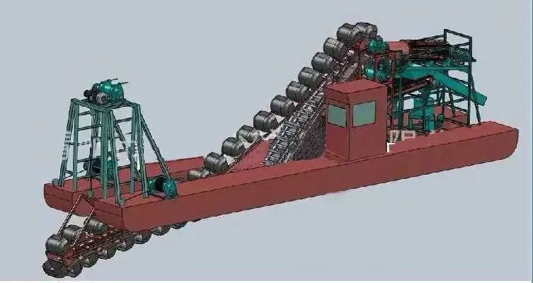 high efficiency china bucket chain suction gold mining dredger machine for sale