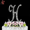 2017 high quality Crystal Marquise Cut Monogram Cake Toppers 'H'
