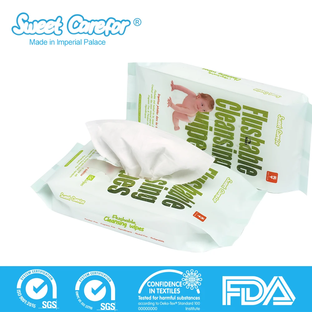 Eco-friendly Flushable Cleaning Wet Wipes,100% Biodegradable Wipes ...