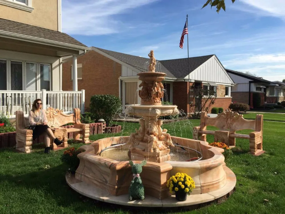 Garden Fountain Outdoor Marble Stone Tiered Water Fountains For Sale