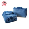Fashionable Excellent Quality Bright Printing Double Layer Embossed Back Printing Coral Fleece blanket pillow For Travel
