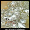 Shiny glass stone lace applique,sew on large crystal applique mesh DH781