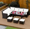 L shaped cozy seat multipurpose indoor or outdoor dining table chair furniture rattan kitchen corner sofa