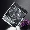 crystal cut conner cube with 3d laser engraving for souvenir gift favors