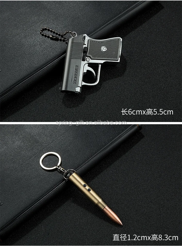 Multifunction Grenade Model Lighting Key Chain Flashlight Gun Pistol Toys Keyring Hand Thunder