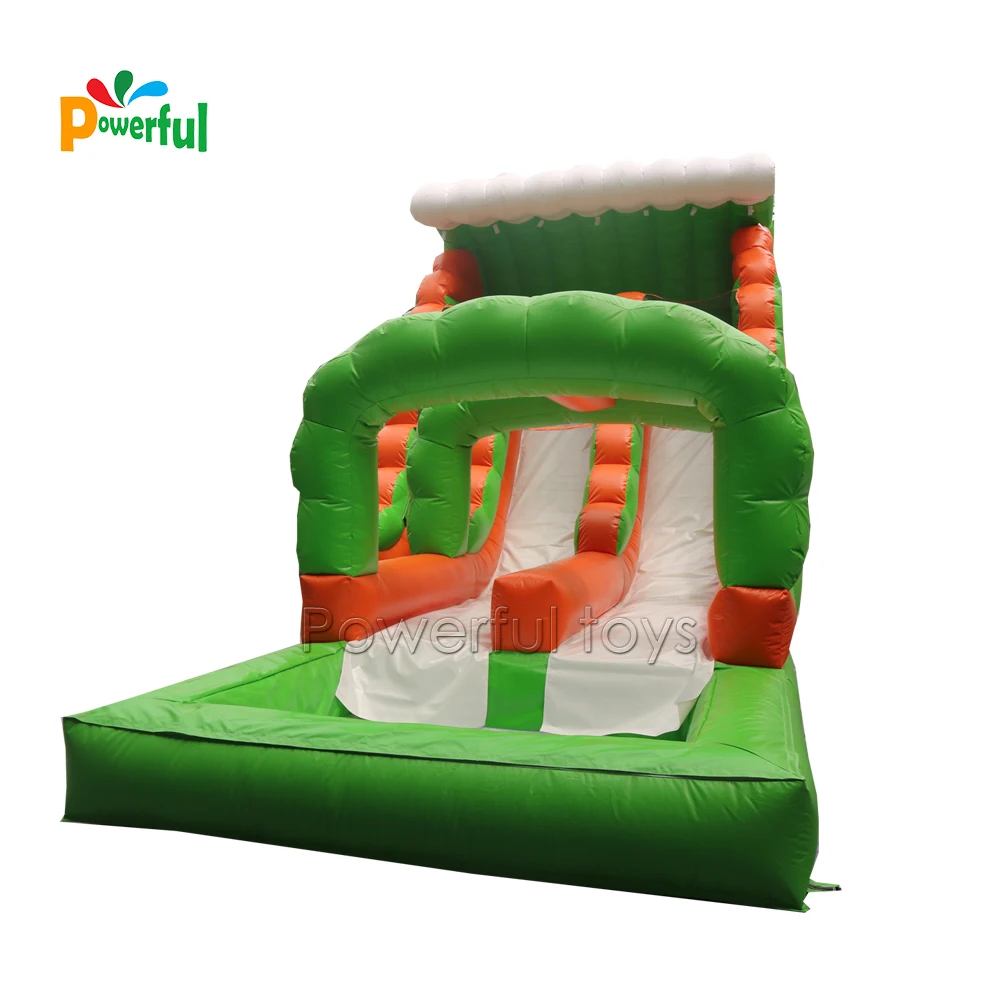 outdoor big cheap price inflatable water slide with swimming pool