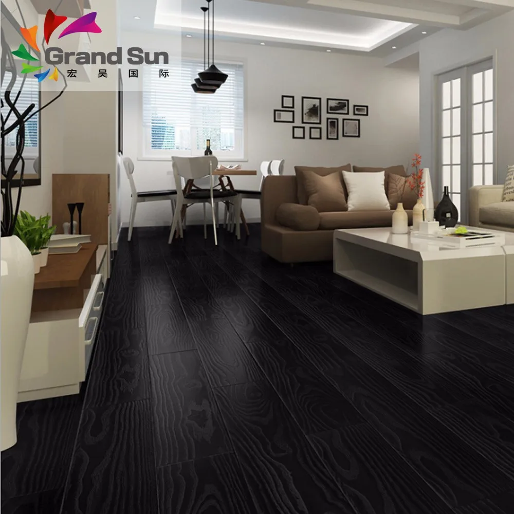 Black Real Nature Wood Grain Composite Floor Laminate Flooring Buy