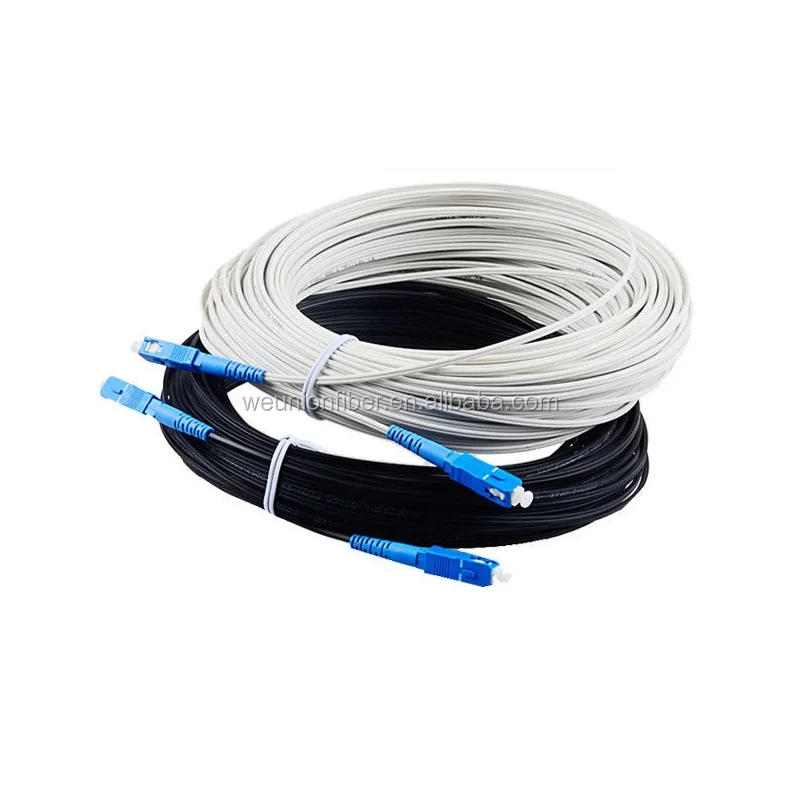 Sc Upc Apc Single Mode G657a Simplex 1core 2core Indoor Outdoor Ftth Drop Fiber Optic Patch Cord 9683