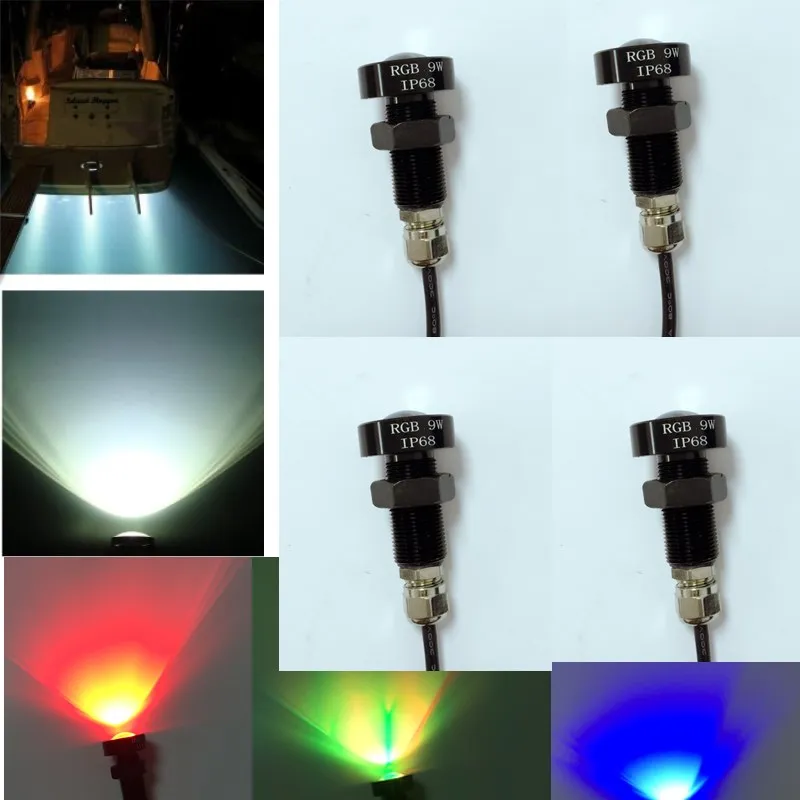 New APP RGB APP LED Music Controller with Smart Phone Cont Water-proof Marine Boat Drain Plug LED RGB boat light