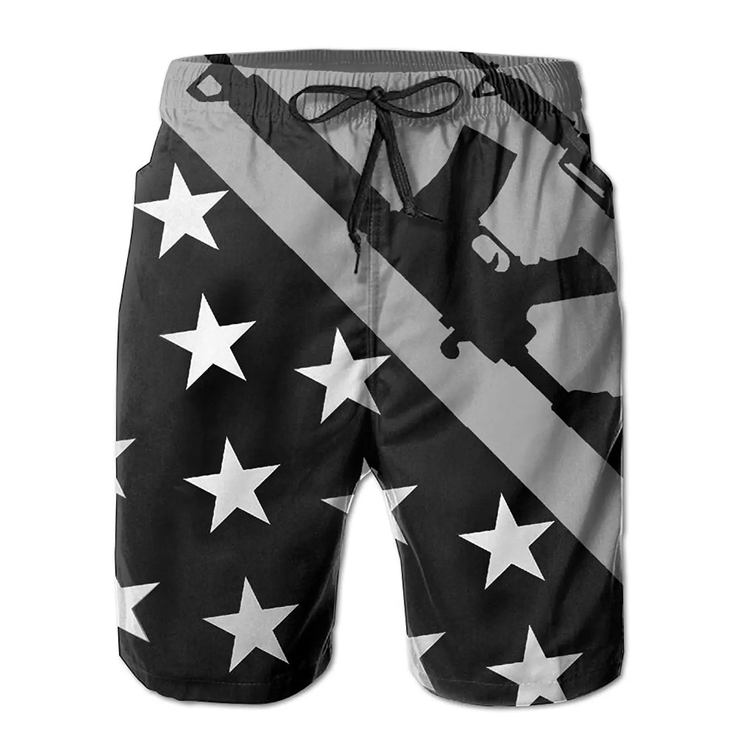 black american flag swim trunks