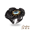 Handmade Flower Design Blue Topaz 925 Sterling Silver Ring