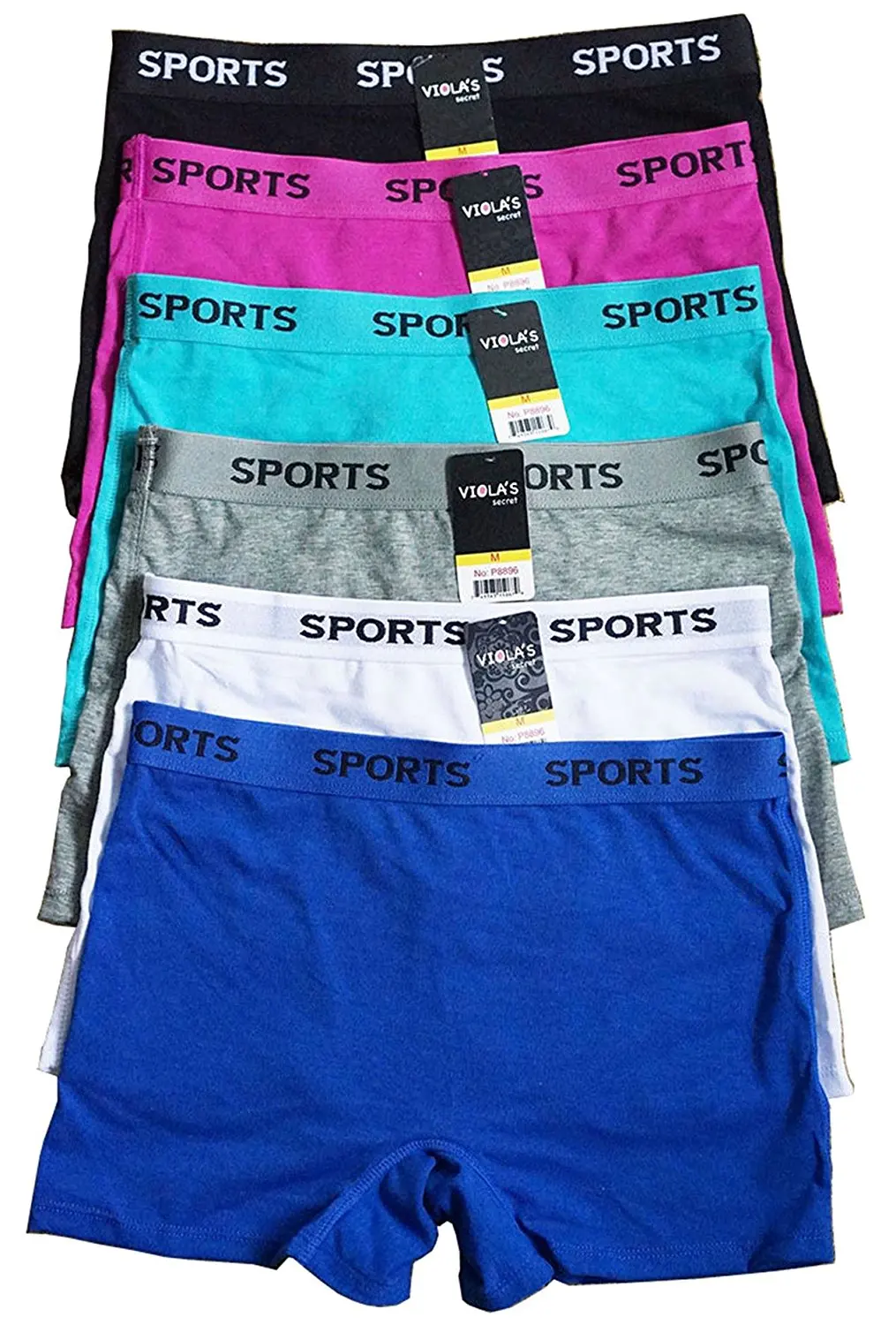 6 pieces Quality Gym Cotton Boy shorts Sports Panty S/M/L/XL(8898/8896)