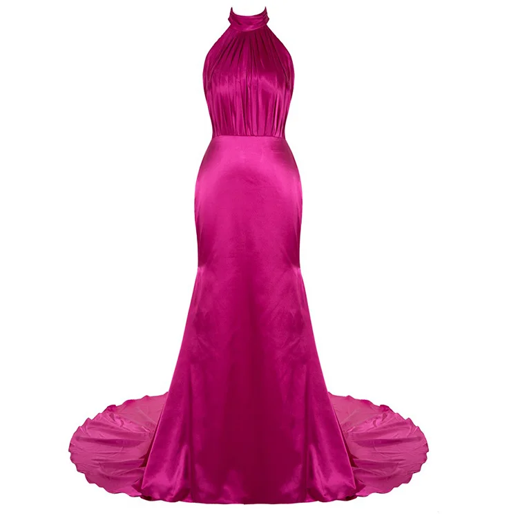 floor length blue gown