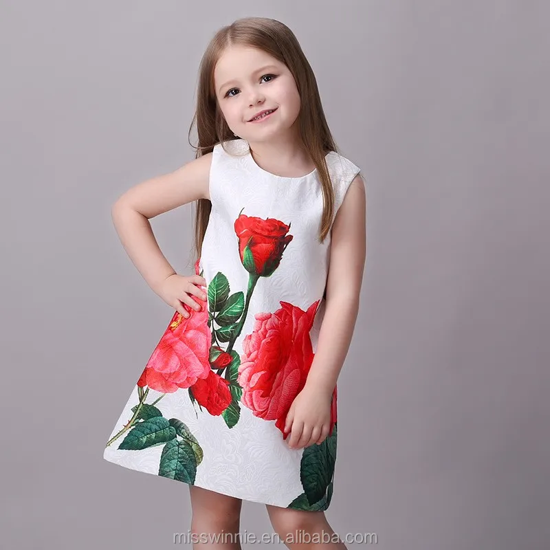 red rose dress for baby girl