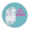 Absorbent Blanket for Sports Microfiber Travel Alpaca Vicuna Pattern Round Beach Bath Towel