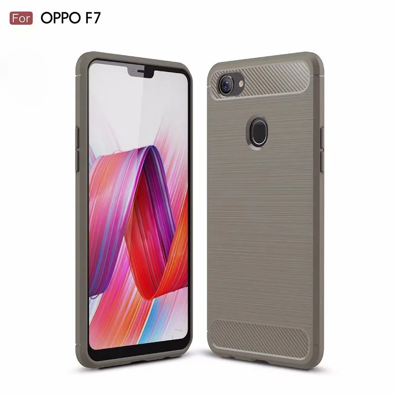 New Arrival Carbon Fiber Tpu case For OPPO F7 brushed tpu soft cover For OPPO F7