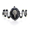 Raven Beak Bird Head Skull Death Devil Goth Punk Dangle Bracelet Bangle Black Beads Chain