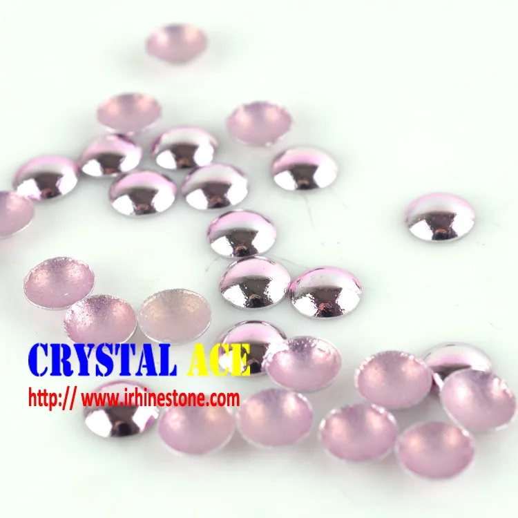 2mm Light pink sparkle half round pearls studs for telephone shoes, clothes in China