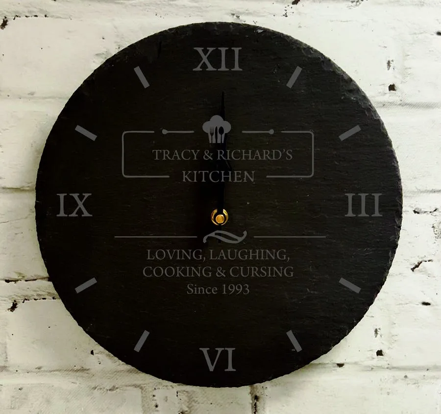 Natural Round Slate Stone Wall Hanging Clock For Decoration Buy Stone