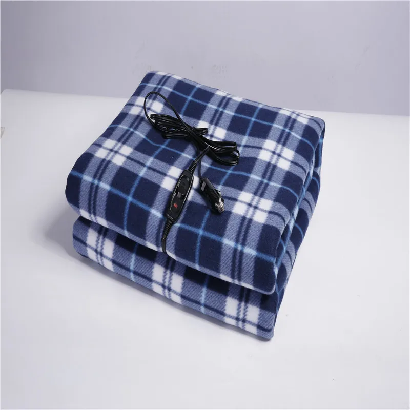 12 Volt Polar Fleece Electric Plaid Car Heated Blanket Buy Car