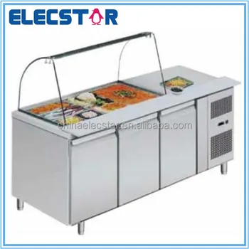 Restaurant Kitchen Counter display salad food counter with curved glass lid,stainless steel Restaurant Kitchen Counter display salad food counter with curved glass lid,stainless steel