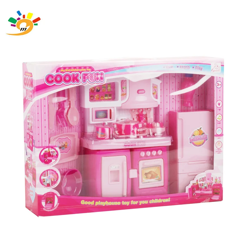 pink kids play kitchen