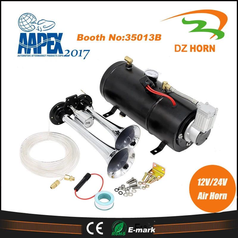 Dc12v /24v 150psi 3 Liter Tank Air Compressor With 2 Trumpet Air Horn
