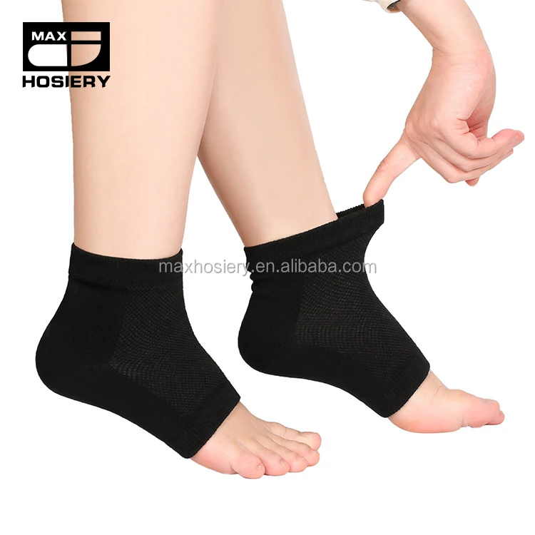 Barlingrock Soft Ventilate Gel Heel Socks Open Toe Socks for Dry Hard Cracked Skin Moisturizing Day Night Care Skin Moisturizing Half Heel Four-Color SPA Socks