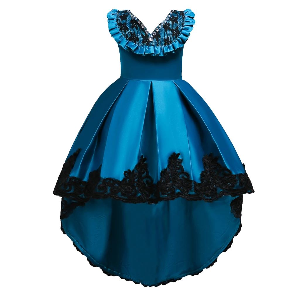 European And American Style Kid Tailed Evening Dress High Grade Flower
