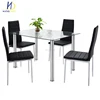 1+6 modern design metal glass dining table and chair