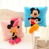 35cm Creative 3D Mickey Mouse and Minnie Plush Pillow Kawaii Mickey and Minnie Plush Toy Children Toys Christmas Gift