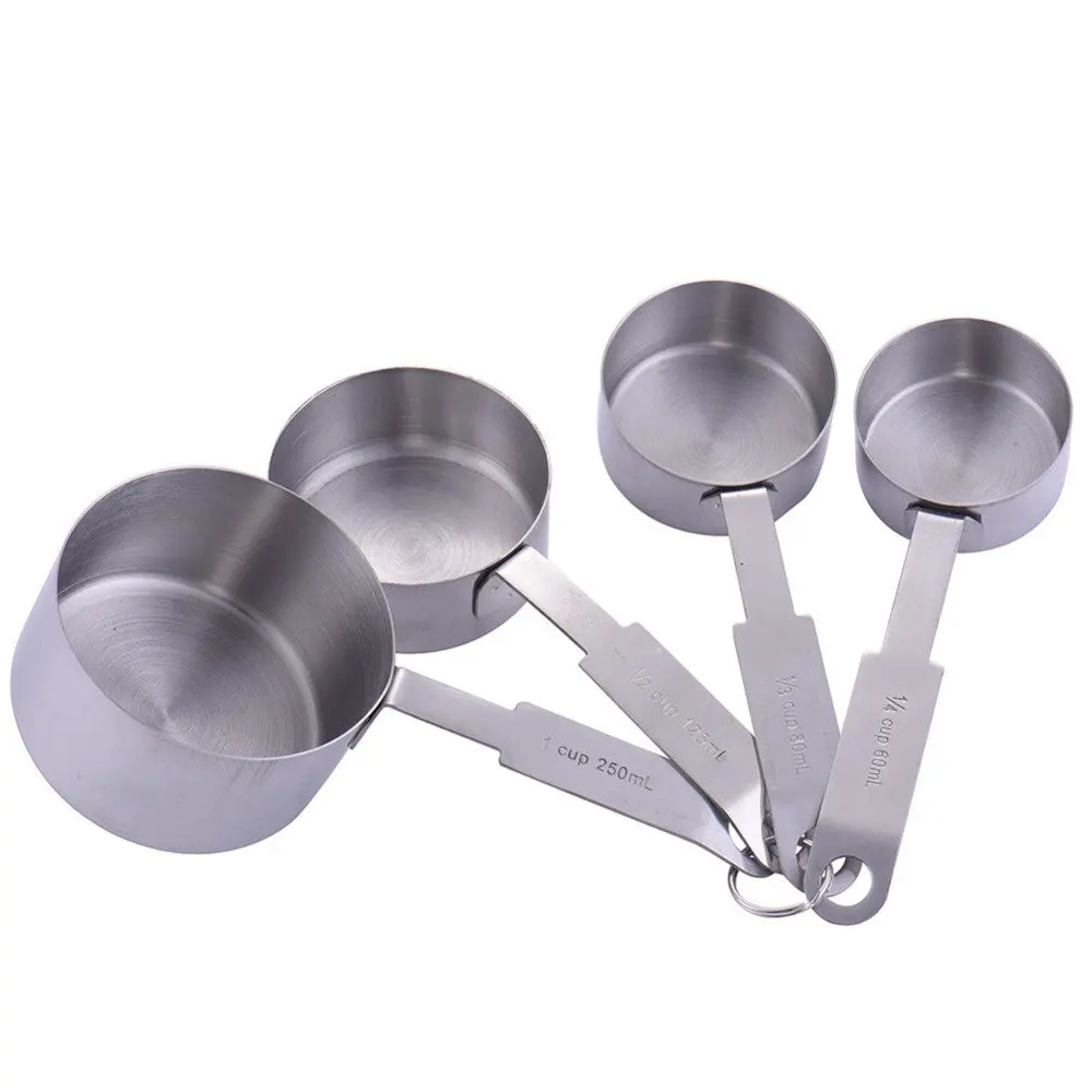 4pcs 4 size Measuring Cups Measuring Spoon Kitchen Tools Measuring Set Tools For Baking Coffee Tea