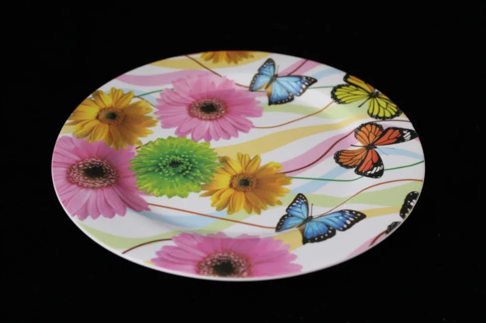 100%melamine colorful butterfly plate