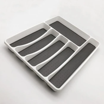 Plastic Nonslip Silicone Cutlery Tray 6 Compartment For Kitchen Drawer Organizer Silverware Product Plastic Nonslip Silicone Cutlery Tray 6 Compartment For Kitchen Drawer Organizer Silverware Product