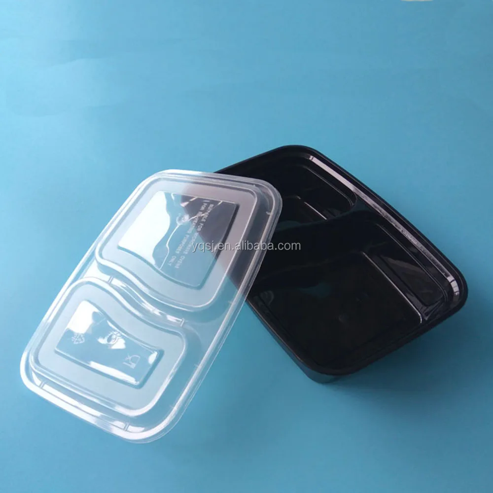 Wholesale 900ml / 32oz 2 Compartments Disposable Plastic Takeaway / Eco