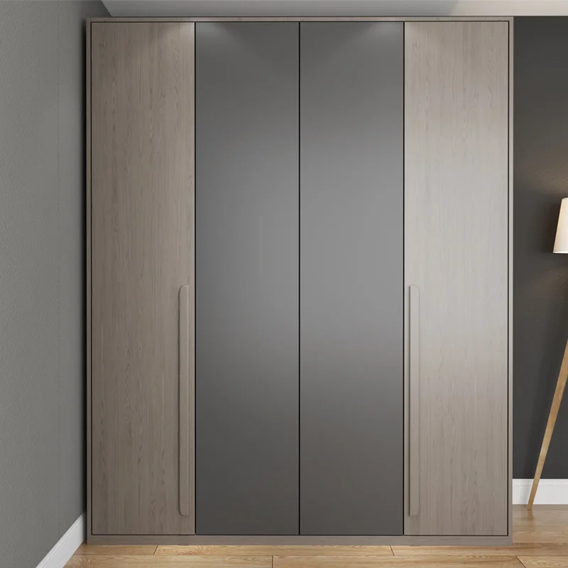4 Door Bedroom Mdf Board Wardrobe With Mirror Wardrobe Closet With