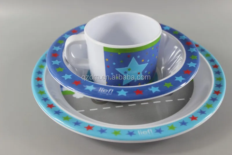 3PCS 100% Melamine Kid's Dinner set LFGB