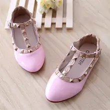 2016 New Spring Autumn princess baby leather shoes with rivets single shoes for girl kid child
