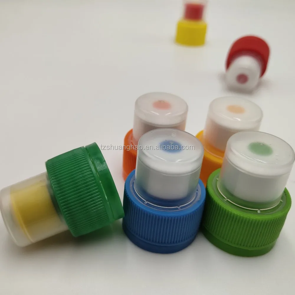 28mm Plastic Push Pull Sport Water Bottle Cap With Dust Cover Double