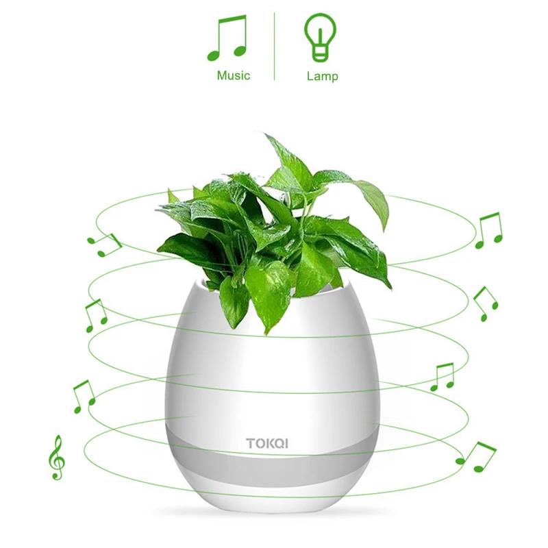 Real plant playing music bluetooth speaker waterproof wireless speaker LED flash singing plant