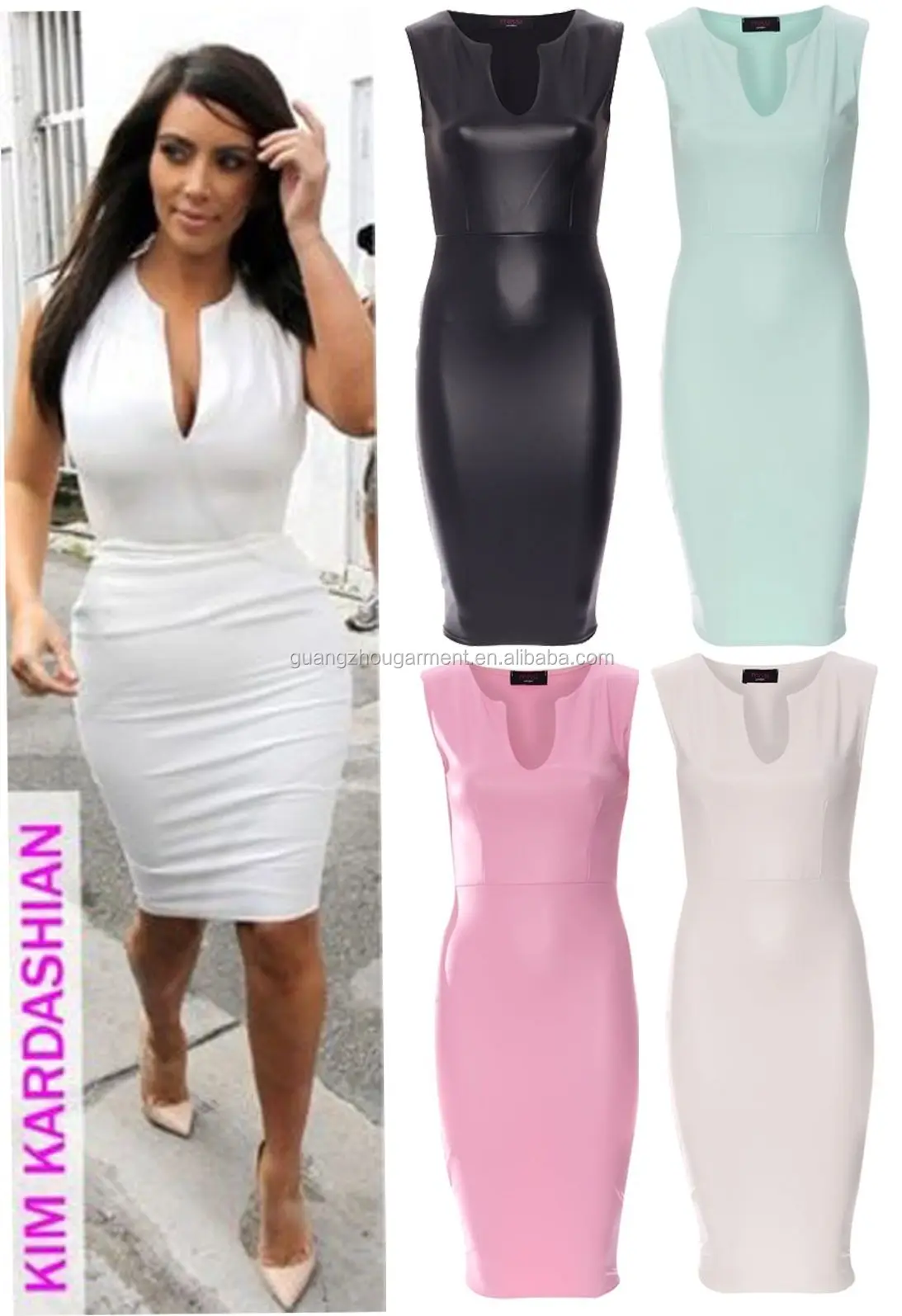 Plus Size Kim Kardashian Celebrity Open Front Long Sleeve Bodycon Fit Body Pencil Party Cocktail